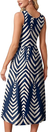 WIHOLL Summer Dresses for Women Flowy Casual Midi Dress Beach Vacation Sundresses with Pockets - 图片 6